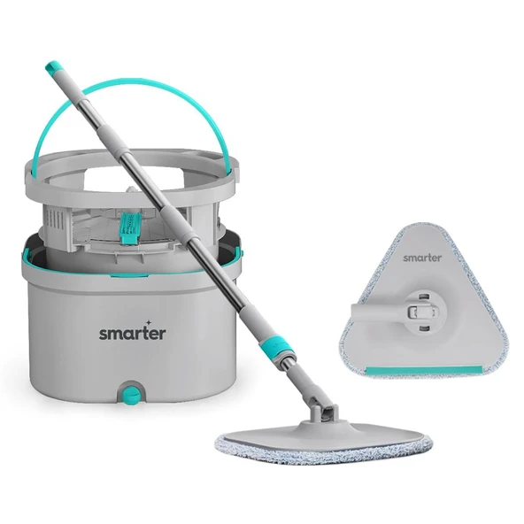 SMARTER Aqua Max Ve Üçgen Aparat Temiz & Kirli Suyu Ayırma Temizlik Seti Mop Paspas Cam Sileceği ürün görseli 1
