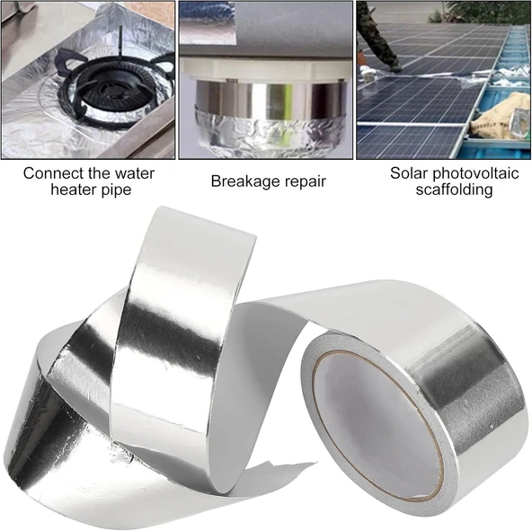 Alüminyum Folyo Bant Yanmaz Kombi Soba Borusu Bandı 48mm X 5M ürün görseli 1