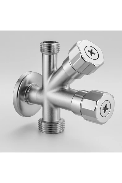 DESIPHON Dual Ara Musluk | Çamaşır & Bulaşık Makinesi Musluğu | 1/2” Giriş, 2 Çıkış, Pirinç Gövde ürün görseli 1