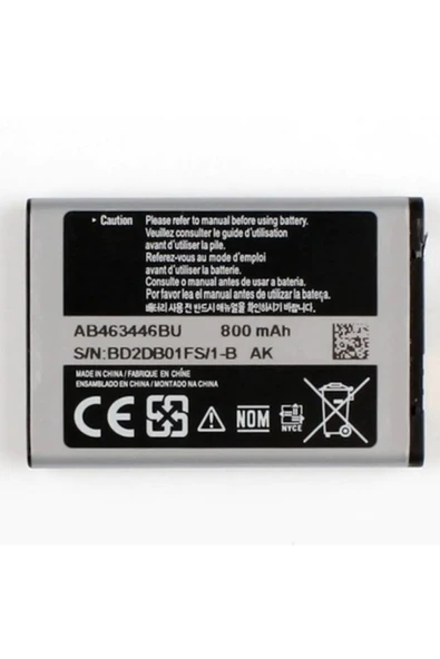 Samsung E1205 E1200 E1207 E250 E500 AB463446BU Pil Batarya ürün görseli 1