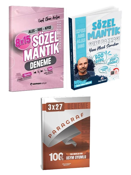 Uzman Kariyer + Anla Kazan 2026 KPSS MEB-AGS ALES DGS Sözel Mantık Soru + Deneme + Paragraf Deneme ürün görseli 1