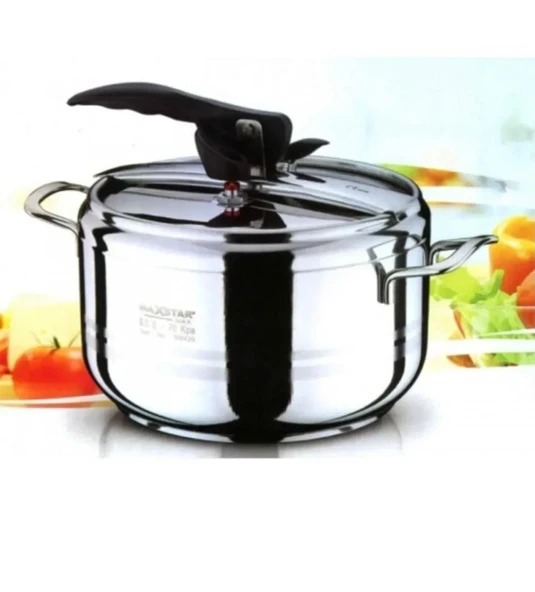 new and single Krom Paslanmaz Çelik Tabanlı Düdüklü Tencere 5 Lt ürün görseli 1
