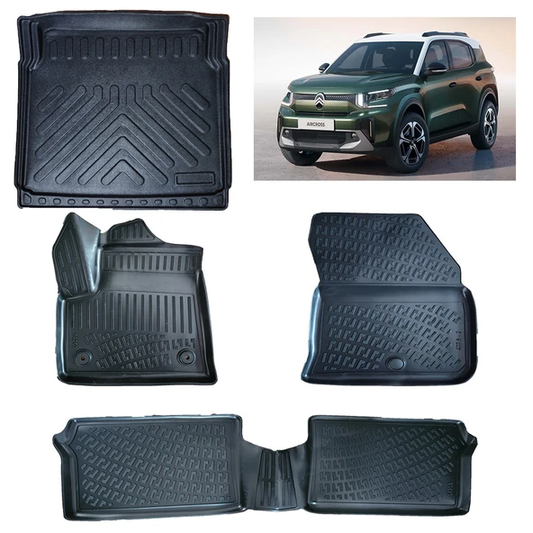 Rizline Citroen C3 Aircross Mhev Hybrit 2025 ve Sonrası 3D Paspas ve Sabizt Zemin Bagaj Havuzu ürün görseli 1