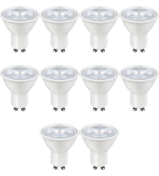 ZMR-121/B.30 10’lu 7W GU10 LED Çanak Ampul Seti 3000K Günışığı Mercekli 540lm Yüksek Verimli Aydınlatma ürün görseli 1