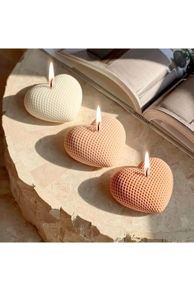 DEKOPOR El Yapımı Kalp Şekilli Aromaterapi Mum - Resim 7