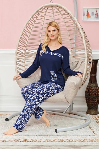 Bayan Uzun Kollu Pijama Takımı Model no 7612 ürün görseli 1