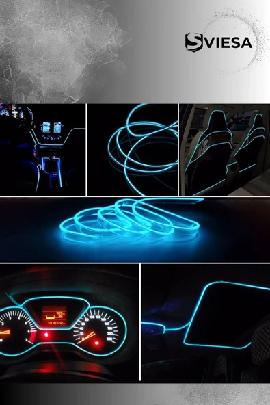 Araç Içi Torpido Ledi Şerit Led Ip Led Neon Buz Mavi (Ice Blue) 2 Metre ürün görseli 1