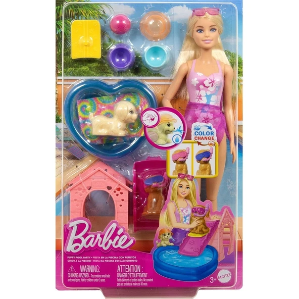 Barbie Köpekçikle Havuz Partisi Oyun Seti JBF35 ürün görseli 1