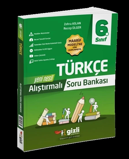 Gizli Yayınları 6. Sınıf Türkçe Alıştırmalı Soru Bankası Yeni ürün görseli 1