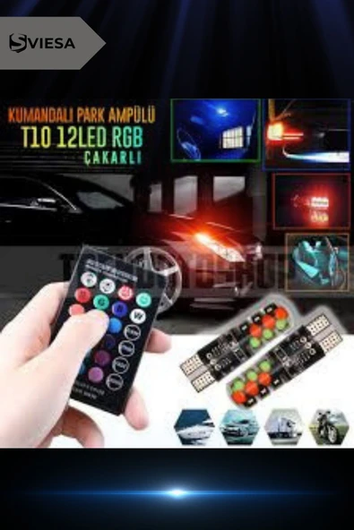 T10 Led Kumandalı 16 Renk Ve Seçeneği Ile Park Lambası Rgb Kumandalı ürün görseli 1