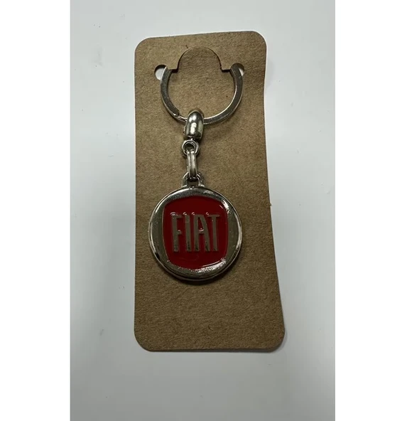 Fiat Logolu Kırmızı Metal Otomobil Anahtarlığı 1 Adet ürün görseli 1