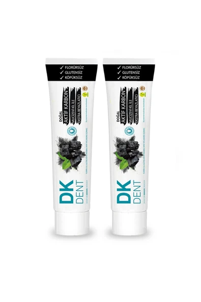 Dermokil Dk Dent Aktif Karbon Florürsüz Diş Macunu 75 ml 2'li Set ürün görseli 1