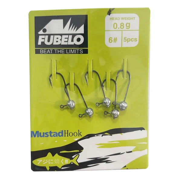 Fubelo Sharp Head 5 Adet Jig Head  0.8gr 6no ürün görseli 1