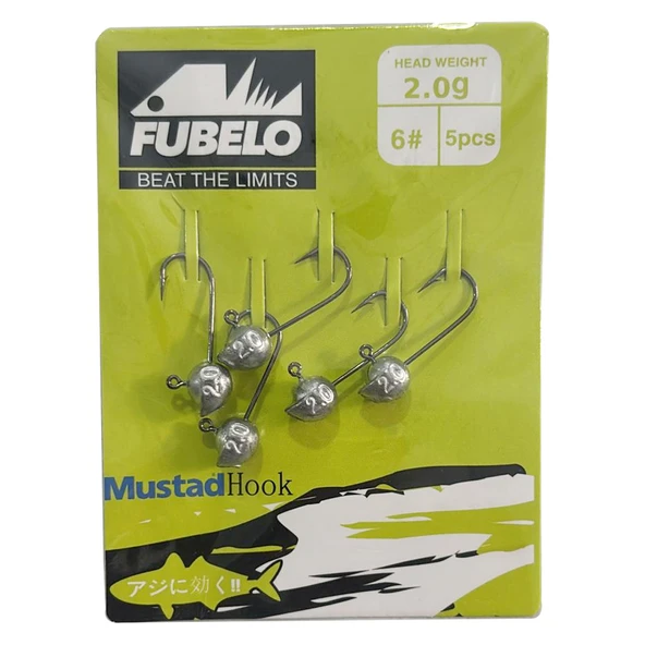Fubelo Sharp Head 5 Adet Jig Head  2gr 6no ürün görseli 1
