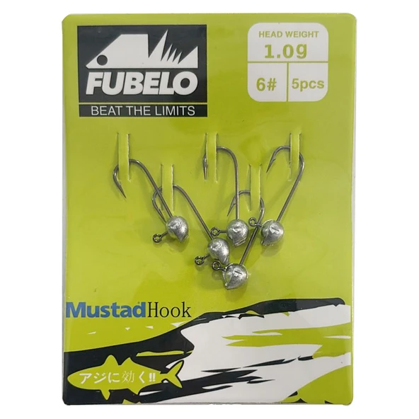 Fubelo Sharp Head 5 Adet Jig Head  1gr 6no ürün görseli 1