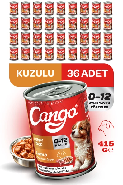 Cango Yavru Yaş Köpek Maması Kuzu Etli 415Gr 36Lı ürün görseli 1