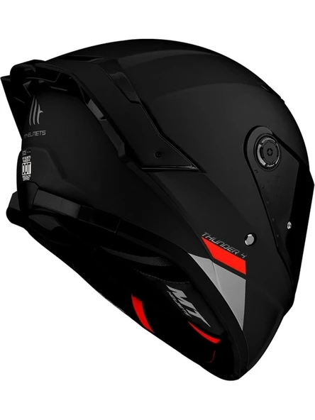Mt Helmets Kask Thunder 4 Sv Solıd A1 Matt Black Şeffaf Vizör - Resim 3