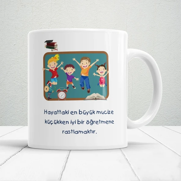 Küçük Bir Mucize, Büyük Bir Öğretmen | Öğretmenler Günü Temalı Baskılı Kupa ürün görseli 1