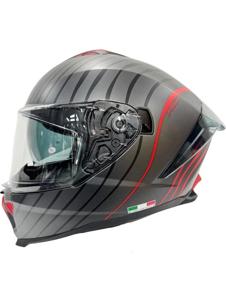 Sway Kask Sway Sw 865 Space Black Red Güneş Gözlüklü ürün görseli 1