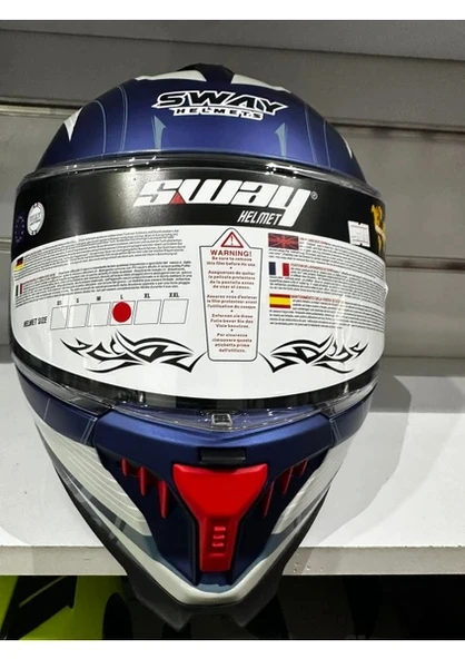 Sway Kask SW-865 St Blue/red Güneş Gözlüklü ürün görseli 1