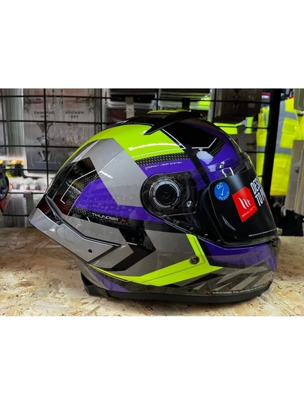 Mt Helmets Kask mt Thunder 4 Sv Valıant B2 Parlak Gri Mor Sarı ürün görseli 1