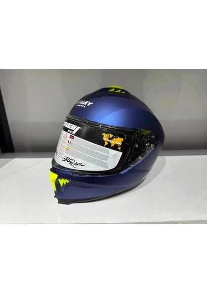 Sway Kask Sway SW-865 Mat Mavi Güneş Gözlüklü ürün görseli 1