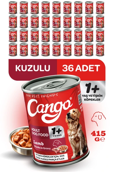 Cango Yetişkin Yaş Köpek Maması Kuzu Etli 415Gr 36Lı ürün görseli 1
