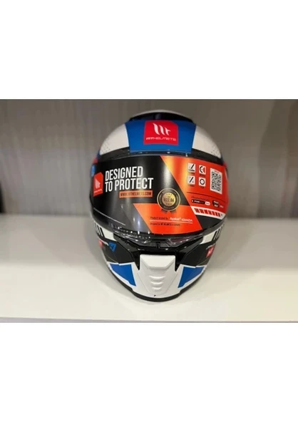 Mt Helmets Kask mt Thunder 4 Sv Luminence A7 Mat Beyaz/mavi ürün görseli 1