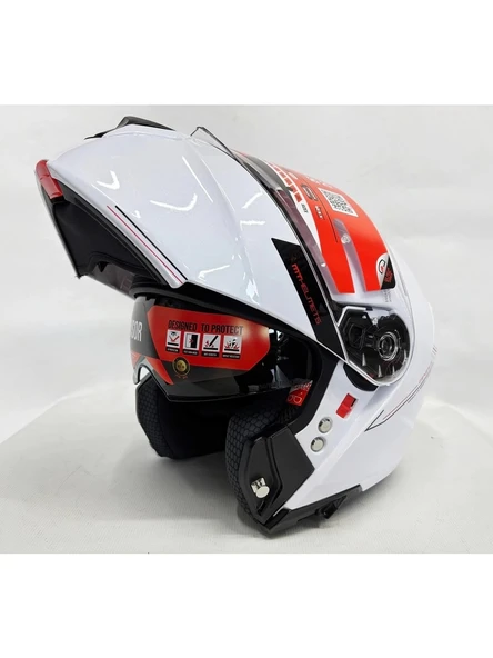 MT Kask mt Genesis Sv A0 Çene Açılır Kask Parlak Beyaz ürün görseli 1