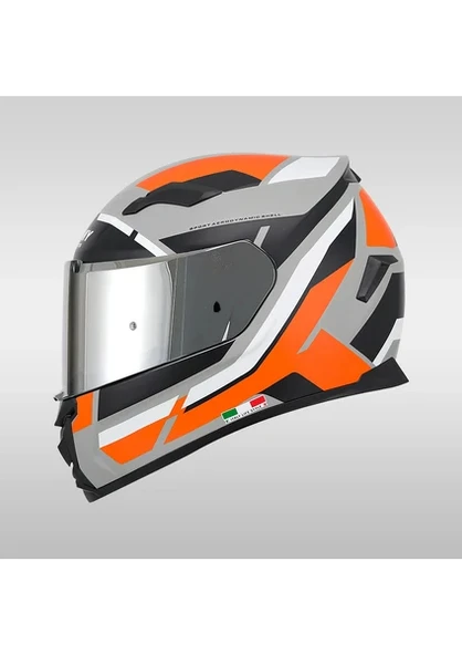 Sway 820 Aıx Orange Full Face Kask Kapalı Motosiklet Kask ürün görseli 1