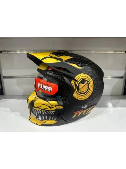 Mt Helmets Kask Streetfıghter Sv Aztec B3 Mat Siyah/sarı ürün görseli 1
