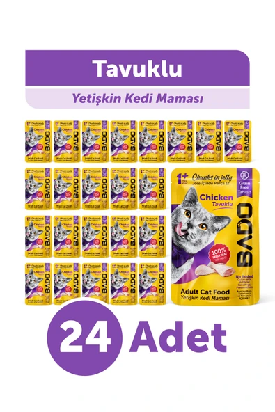 Bado Yetişkin Yaş Kedi Maması Tavuk Etli 85Gr 24'lü ürün görseli 1