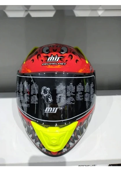 MTS Kask Mts Pro 801 Demon Güneş Gözlüklü Kırmız/sarı ürün görseli 1