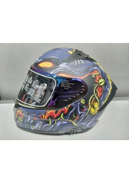 MTS Kask Mts Pro 801 Zombi Güneş Gözlüklü Orange/blue ürün görseli 1