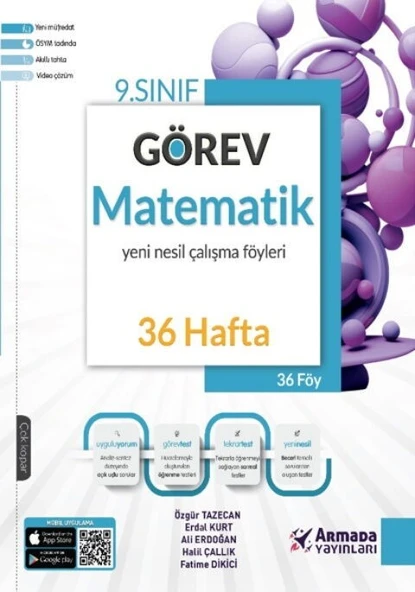 9. Sınıf Matematik Görev Yeni Nesil 36 Hafta Çalışma Föyleri Armada Yayınları ürün görseli 1