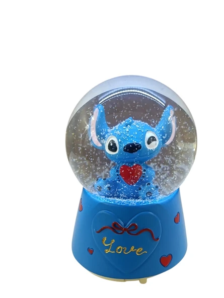 Püskürtmeli -10cm-8cm -mavi renk Kar küre ürün görseli 1