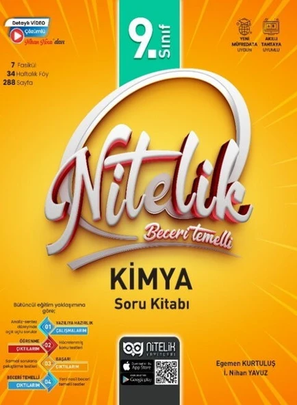 9. Sınıf Kimya Beceri Temelli Soru Kitabı Nitelik Yayınları ürün görseli 1