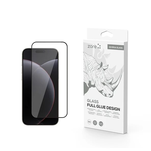 iPhone 17 Pro Tam Kaplayan Premium Cam Ekran Koruyucu ürün görseli 1