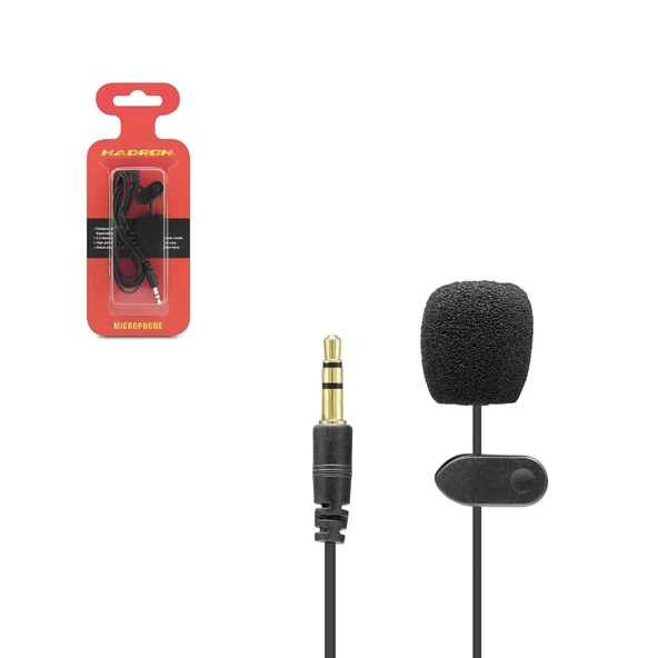 MİKROFON YAKA PC TELEFON AUX 3.5MM 1.5MT HADRON HD-556 ürün görseli 1