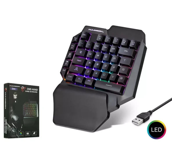 Hadron G504 Usb Kablolu Tek El Oyuncu Q Klavye (PubG Desteklemez) Siyah ürün görseli 1