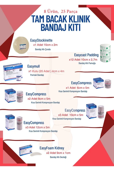 EASY Lenfödem (ALT EKSTREMİTE) Tam Bacak Kompresyon Bandaj Seti ürün görseli 1