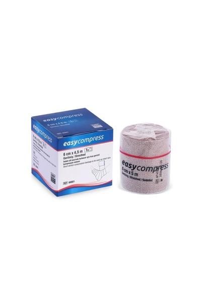 EASY Compress Kısa Germe Bandajı, Lenfödem Bandajı, Kompresyon Bandajı 6cmx4,5cm ürün görseli 1