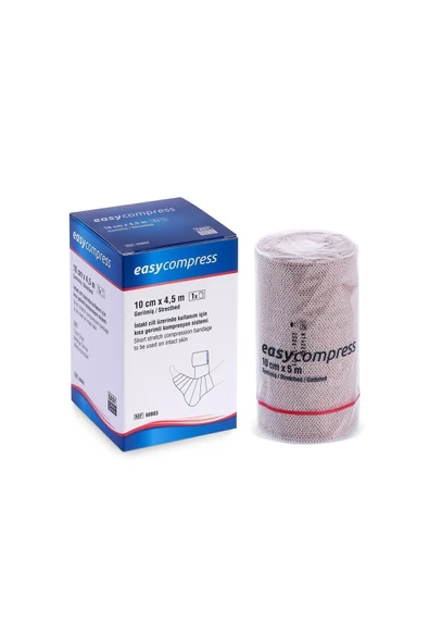 EASY Compress Kısa Germe Bandajı, Lenfödem Bandajı, Kompresyon Bandajı 10cmx4,5cm ürün görseli 1
