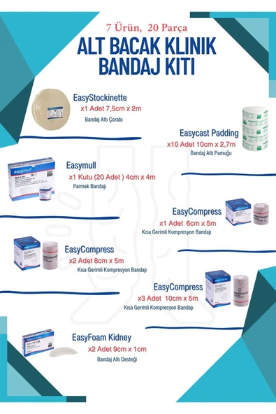 EASY Lenf Ödem (ALT EKSTREMİTE) Alt Bacak Kompresyon Bandaj Seti ürün görseli 1