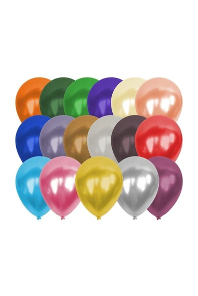 Metalik Renkli Balon 12'li ürün görseli 1