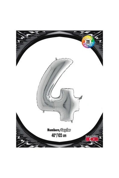 4 Gümüş 40 Inch Folyo Balon Kika 089 ürün görseli 1