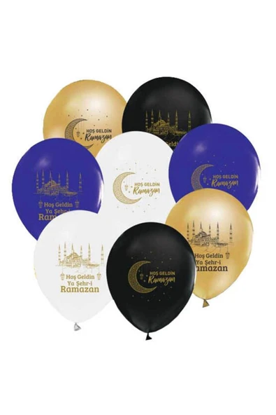Karışık Renk Hoşgeldin Ramazan Balon 12 Inch 20 Adet ürün görseli 1