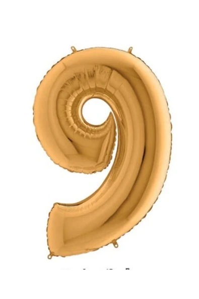 Dev Folyo Rakam 102 cm Balon Gold 9 ürün görseli 1