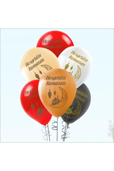 Hoşgeldin Ramazan 30cm Balon - 10 Adet ürün görseli 1