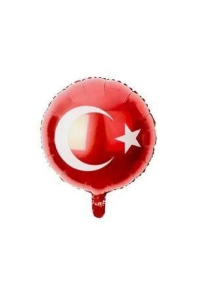 18 Inc Yuvarlak Türk Bayrağı Folyo Balon ürün görseli 1